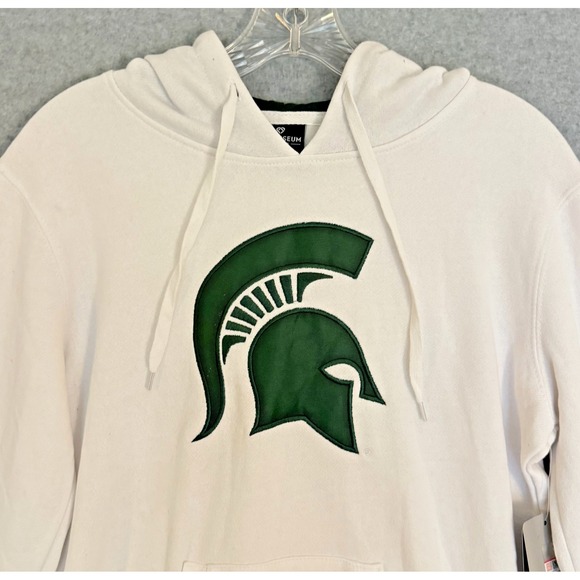 NEW! Colosseum Michigan State Spartans Hoodie Mens Small White Embroideded Logo - Picture 2 of 10